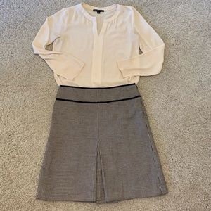 LOFT - A-line skirt basket weave pattern